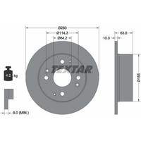2X Textar 92138600 Bremsscheibe FüR Honda Accord CK CG CH CF CL