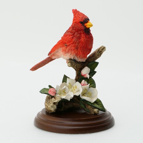 Country Artists SPRING CARDINAL Resin 5 1/2" Bird Figurine w/ Attached Base