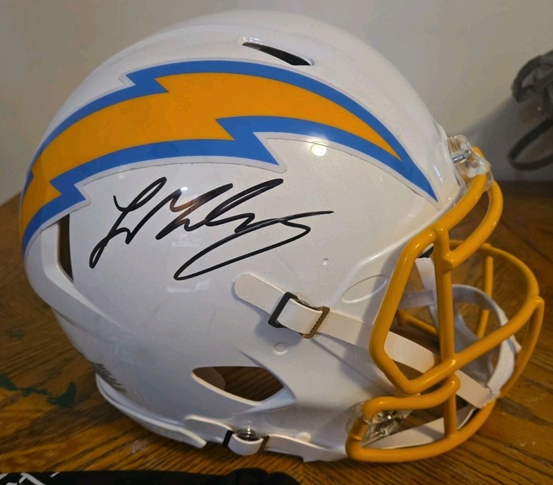 Ladd McConkey Signed LA Chargers Full Size Authentic Helmet – Beckett