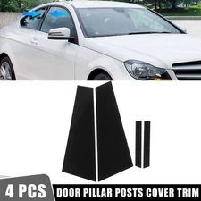 4 Pcs Door Cover Panel Trim Pillar Posts Stickers for Mercedes-Benz CLS Black