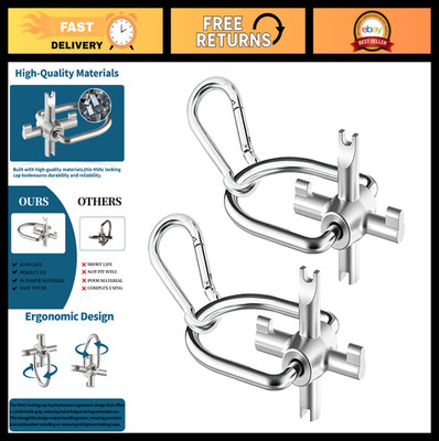 2 Pack Locking Cap Keys for 410A R22 Refrigerant Safety Caps, Universal HVAC Too