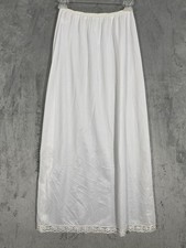 Vintage Jeanne Marie Half Slip Womens Large White Nylon Lace Trim 37 Inch