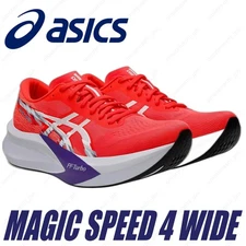 ASICS Men's Running Shoes MAGIC SPEED 4 WIDE 1011B873-600 Flash Red/White