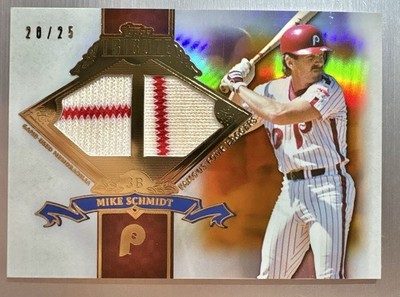 Mike Schmidt 2013 Topps Tribute Famous Four-Baggers Dual Relic Orange #’d 20/25