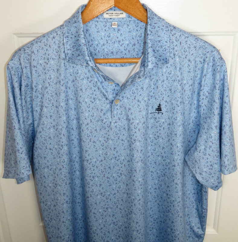 Peter Millar Summer Comfort "Hair of The Dog" Performance AOP Polo XL *Logo