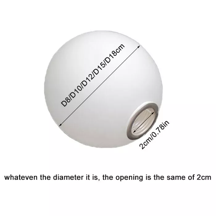 White Globe G9 Glass Shade Replacement with Thread for G9 Lamp Screw Cover