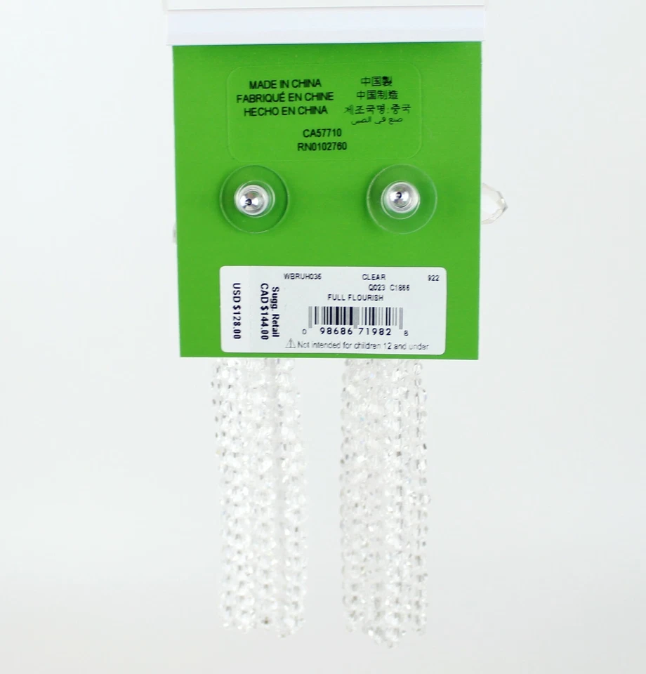 Brincos de borla declaração Kate Spade novo com etiquetas, transparente, uso diário para festa - Imagem 4 de 4