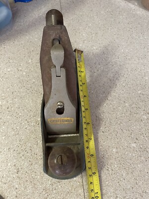 Vintage Craftsman 9.5 Inch Hand Plane For Wood Work, With Yellow Crown Logo