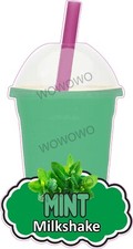 Eiswagen Aufkleber Mint Milchshake & Deckel Anh&auml;nger Shake Decal Cafe Decals