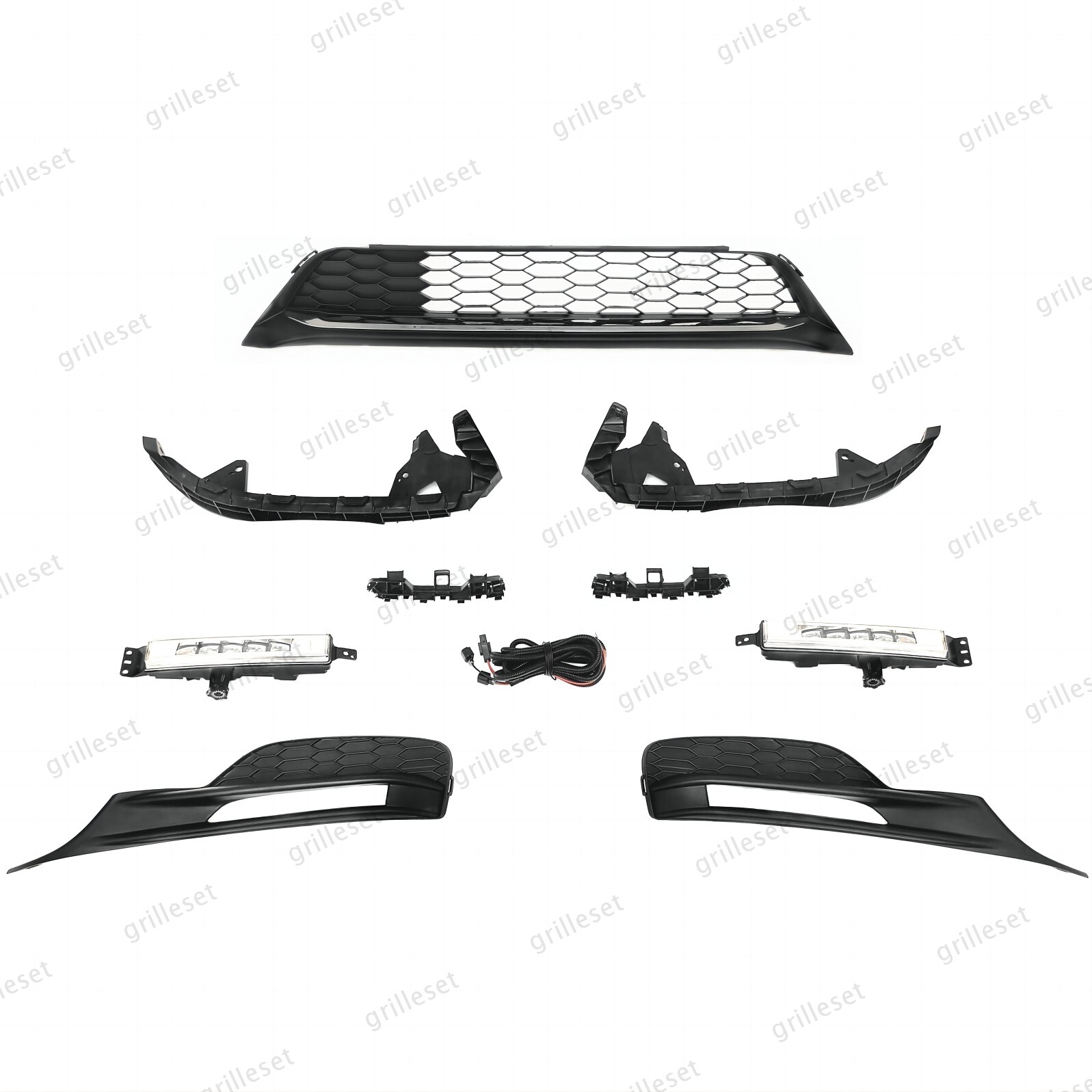 For Honda Accord 2016-2017 Headlight Brackets with LED Fog Light Kit & Grille