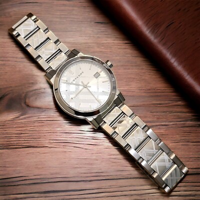 ⭐Burberry® BU 9037 Unisex 38mm Engraved Silver ⭐ | eBay