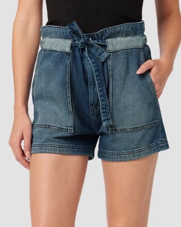 Hudson Belted Paperbag Denim Shorts In Heatwave 31 - Image 2 of 4