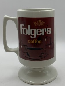 Vintage Folgers Mountain Grown Coffee Cup Mug