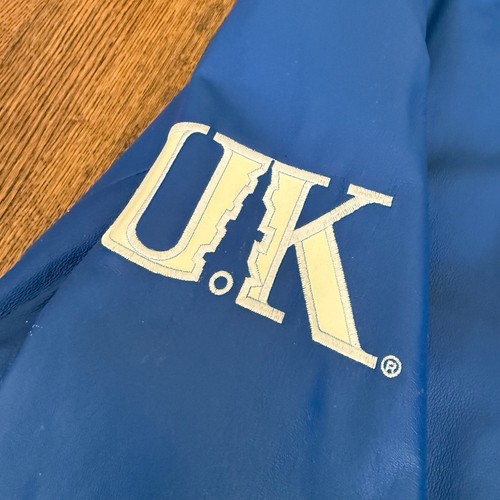 Vintage 90s Men's 3XL Leather Bomber Jacket University Of Kentucky Wildcats UK - Picture 6 of 6