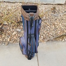 MIZUNO GOLF BAG 6 Way Divider Cart Back Leather Trim Omega Lite