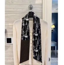 {New Spring 2025 Boutique Double Layer 14 Momme Twill Silk Long Scarf Printed