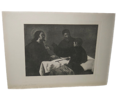 Diego Velazquez (1599-1660) The Supper at Emmaus Etching c 1850 Christ