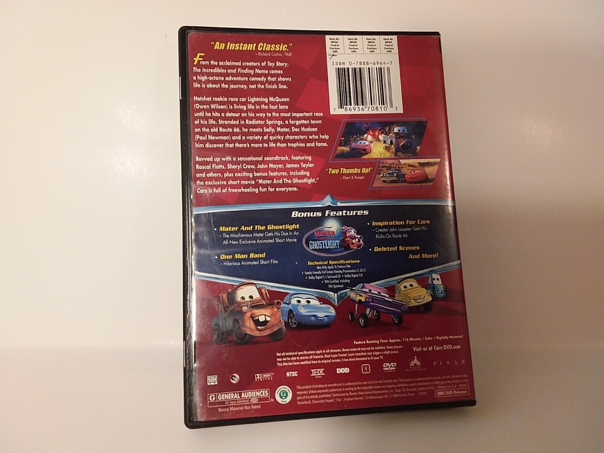 Cars (DVD, 2006, Full Frame) | eBay