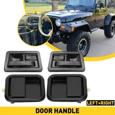Outside Outer & Inside Inner Door Handle Kit ( Set of 4 ) 91-04 Jeep Wrangler E