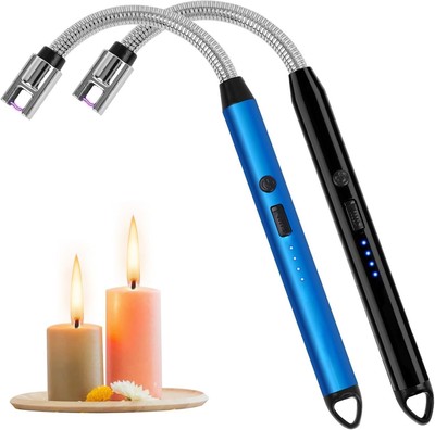 2 Pack Electric Candle Lighter, Cool Rechargeable, Plasma,Arc, Blue Black 