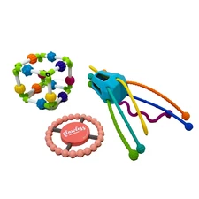 Mobi and Bella Tunno Silicone Baby Activity Teething Toys Sensory Lot of 3