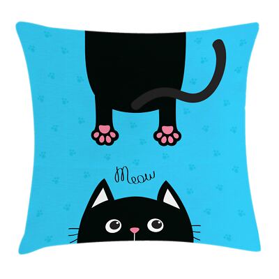 Kissenbezug Dekokissen für Sofa kawaii Fat Cat Pfoten und Schwanz
