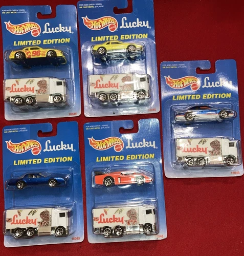 5 Sets of 2 ea Hot Wheels Ltd Ed. Die Cast Race Car &Lucky Truck #16045 1996 VTG