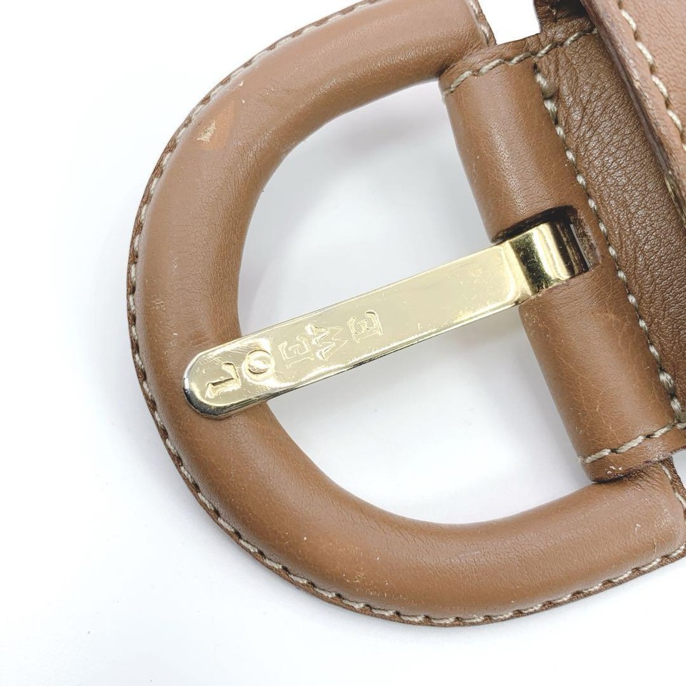 Loewe Leather Belt Brown Belt Logo Thick Brand Women Designer Luxury