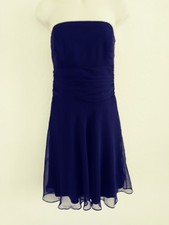 AFTER SIX 8 BLACK CHIFFON TEA KNEE LENGTH FORMAL GOWN BONED SLEEVELESS EUC