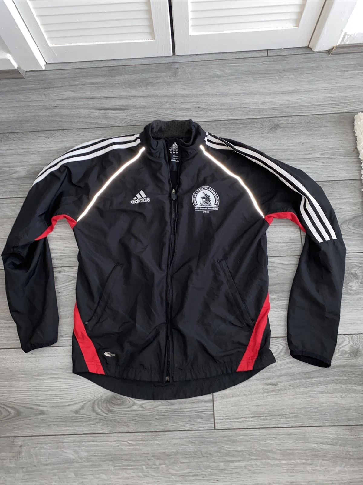 ADIDAS Boston Athletic Association black Lightweight Track Jacket Mens S