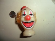 Clown Head Blond Hair w/Red Hat - Vinyl - Vintage