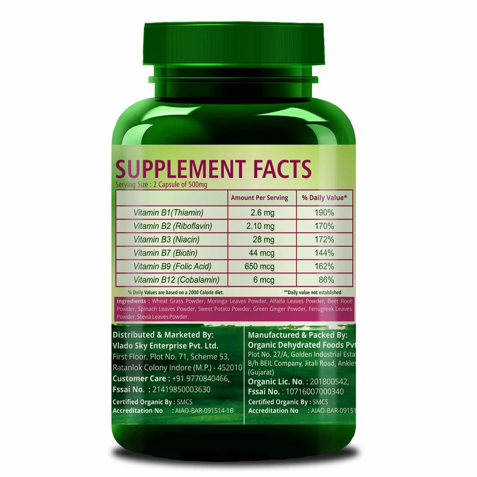 Suplemento complejo B a base de plantas Himalayan Organics con todas las vitaminas B Foto 2 de 4