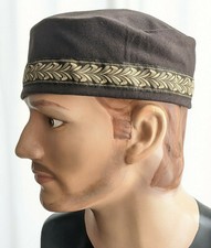 Men's Brown Polar Cotton Kufi /Fez Cap Men's Mocha Cotton Kufi Fez Cap, Tubeteik
