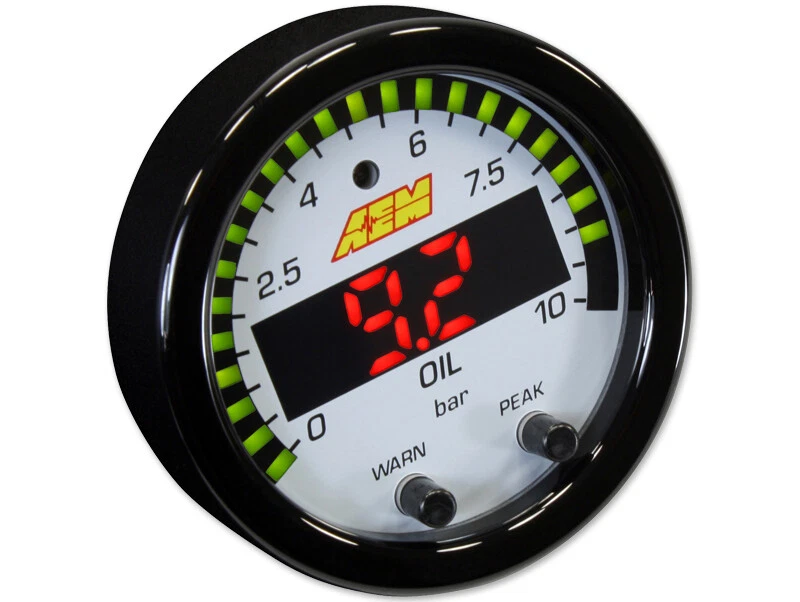 Kit de medidor de presión de aceite LED 52mm AEM SERIE X 0~150PSI / 0~10BAR 30-0307 Foto 4 de 4