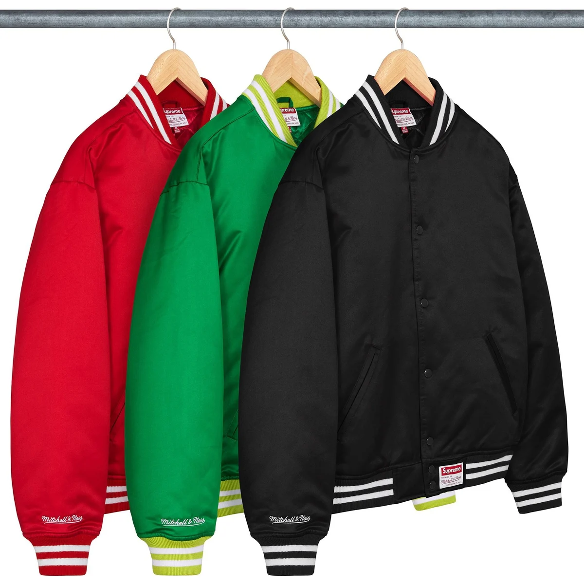Supreme x Mitchell & Ness FW24 Week12 Satin Varsity Jacket Supreme x Mitchell & Ness FW24 Week12 Satin Varsity Jacket
