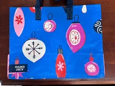 TRADER JOE'S REUSABLE Blue Version HOLIDAY GIFT BAG, LIMITED EDITION