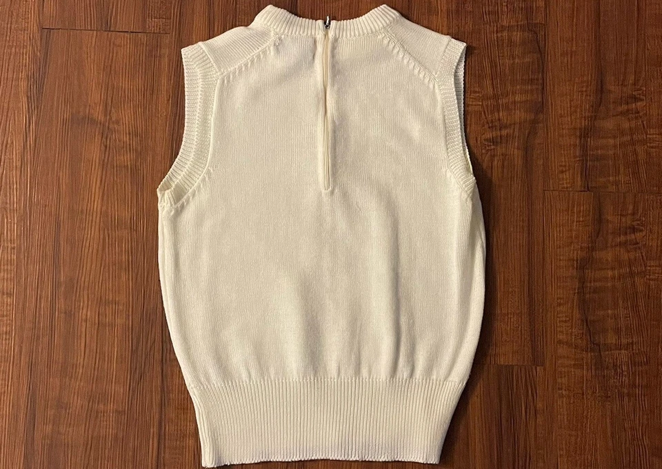 De colección 60’s MacHenry Marfil 2 piezas Conjunto Cárdigan Top Tejido Sin Mangas A Juego Para Mujer’s L Foto 4 de 4