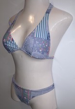 Womens AQUA FRESCA 2 Piece Bikini Swimsuit  Multicolor  Size Top L  Bottom S