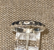 925 Sterling Silver Hammered Band Ring