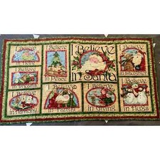 Handmade Christmas quilt lap blanket cotton throw holiday santa wall couch 41x23