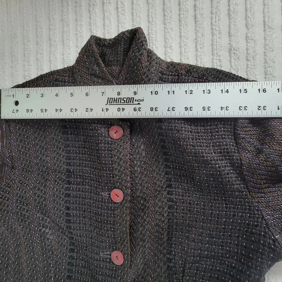 Vintage Deborah Cross Textile Artist Button-Up Women Jacket Mandarin Collar NWOT - Image 4 of 4