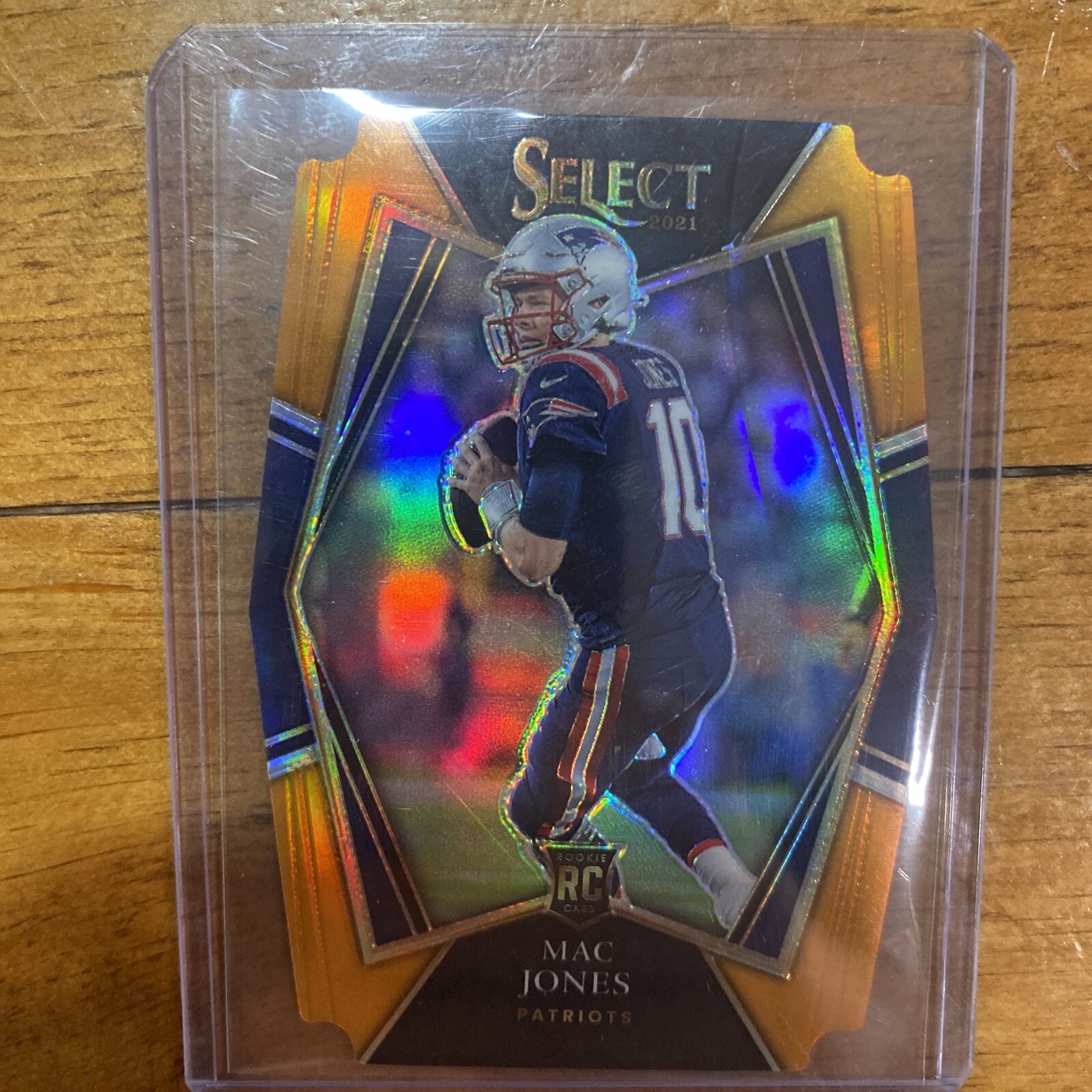 2021 PANINI SELECT MAC JONES PREMIER LEVEL ORANGE PRIZM DIE-CUT RC /249