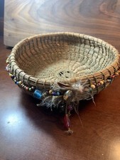 Beautiful Pine Needle Basket With Beads