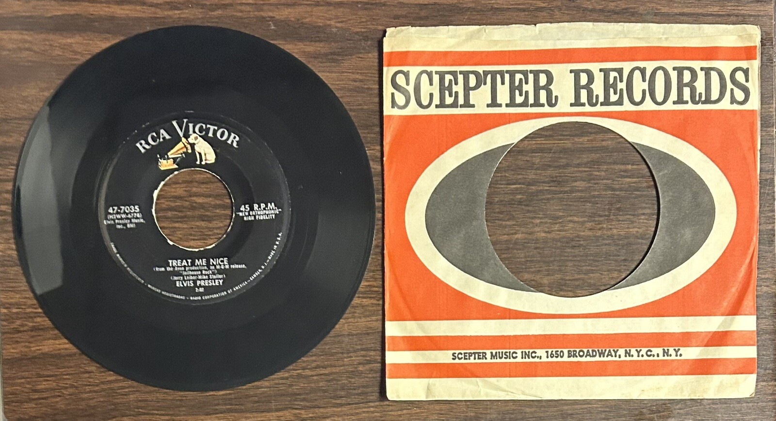 Elvis Presley Record 45 RPM Treat Me Nice Jailhouse Rock | eBay