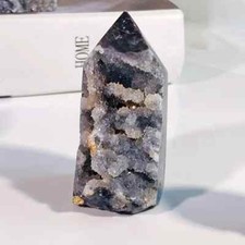 1pc 90-130g Natural Crystal Flash Zinc Mine Geode Tower Decoration Elegant Gift