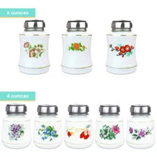 6oz Pattern Porcelain Stainless Steel Liquid Pump Dispenser Bottle (RANDOM)