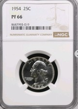 1954 Washington 25¢ NGC PF 66