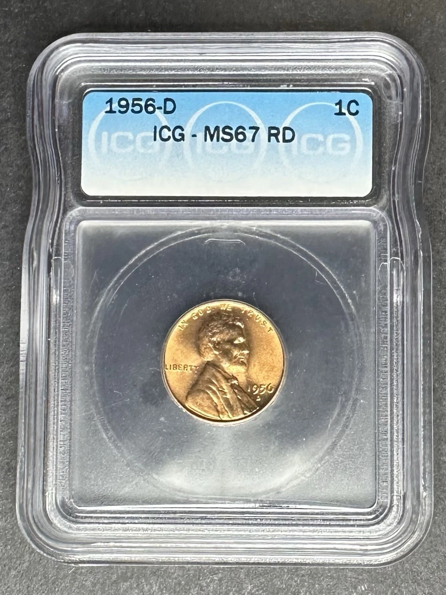 Uncirculated MS 67 Graded 1956 Lincoln Wheat US Small Cents (1909