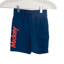 Navy Blue Size 4T Mickey Mouse Cargo Shorts Youth Athletic Drawstring