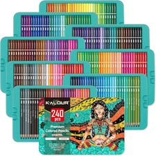Professional Colored Pencils, Set of 240 Colors, Artists Soft Core with Vib